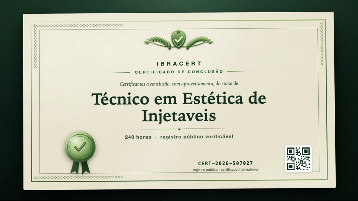 Capa do curso Técnico em Estética de Injetaveis