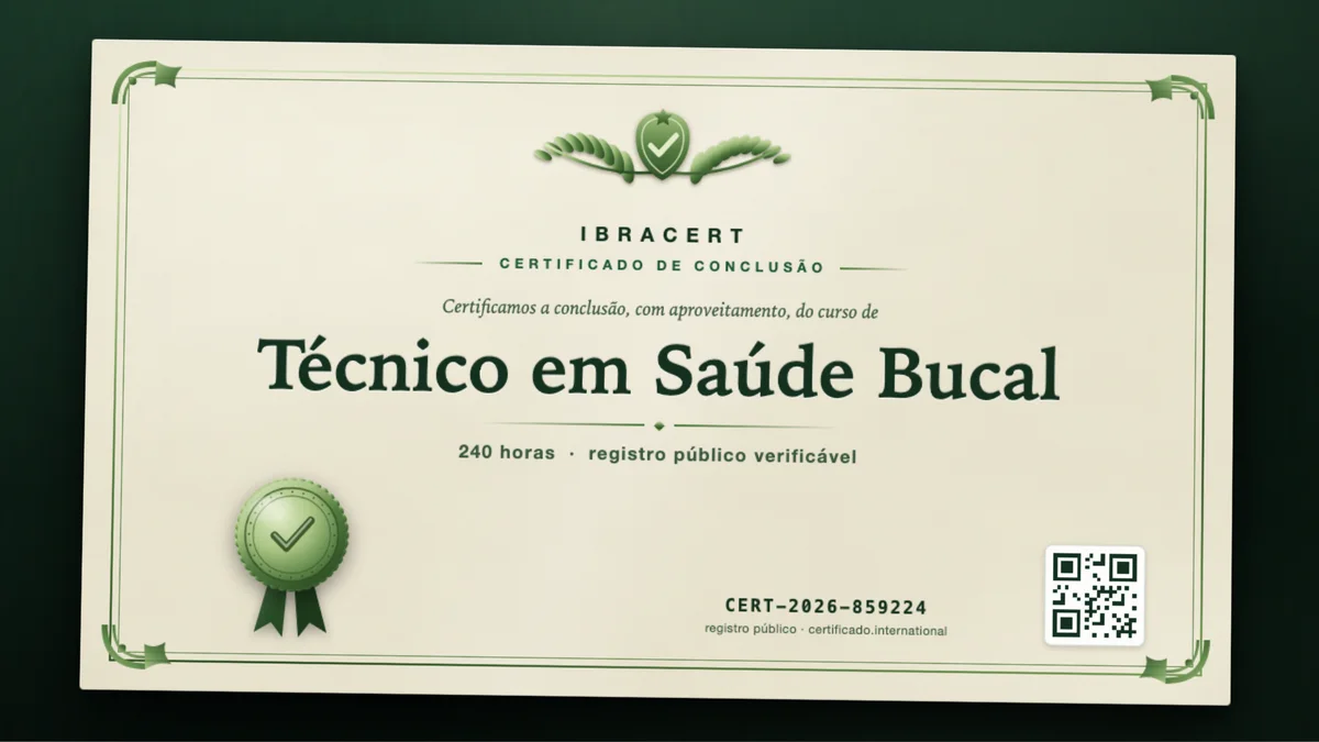 Capa do curso Técnico em Saúde Bucal