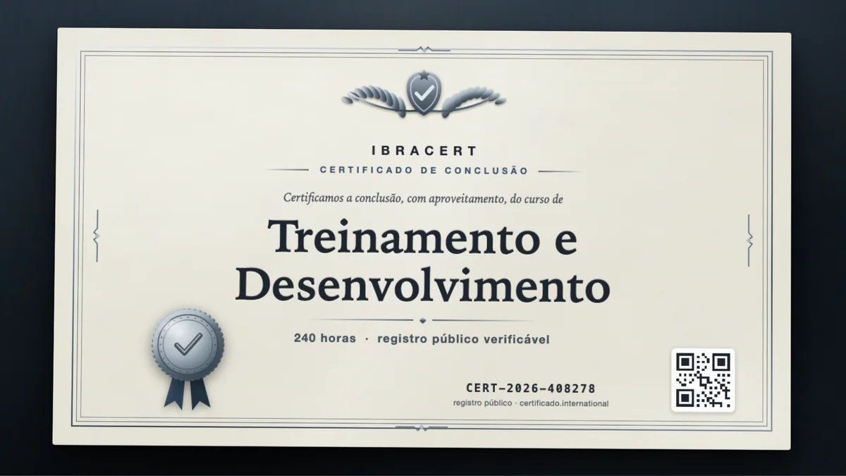 Capa do curso Treinamento e Desenvolvimento