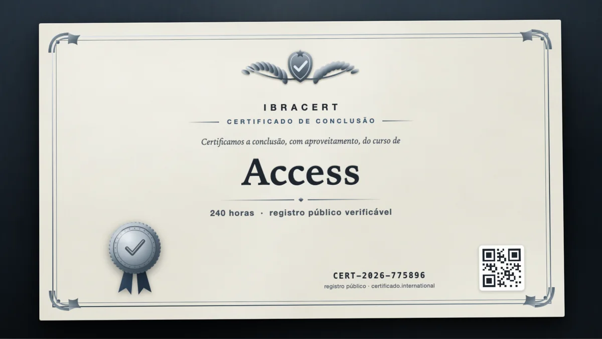 Capa do curso Access
