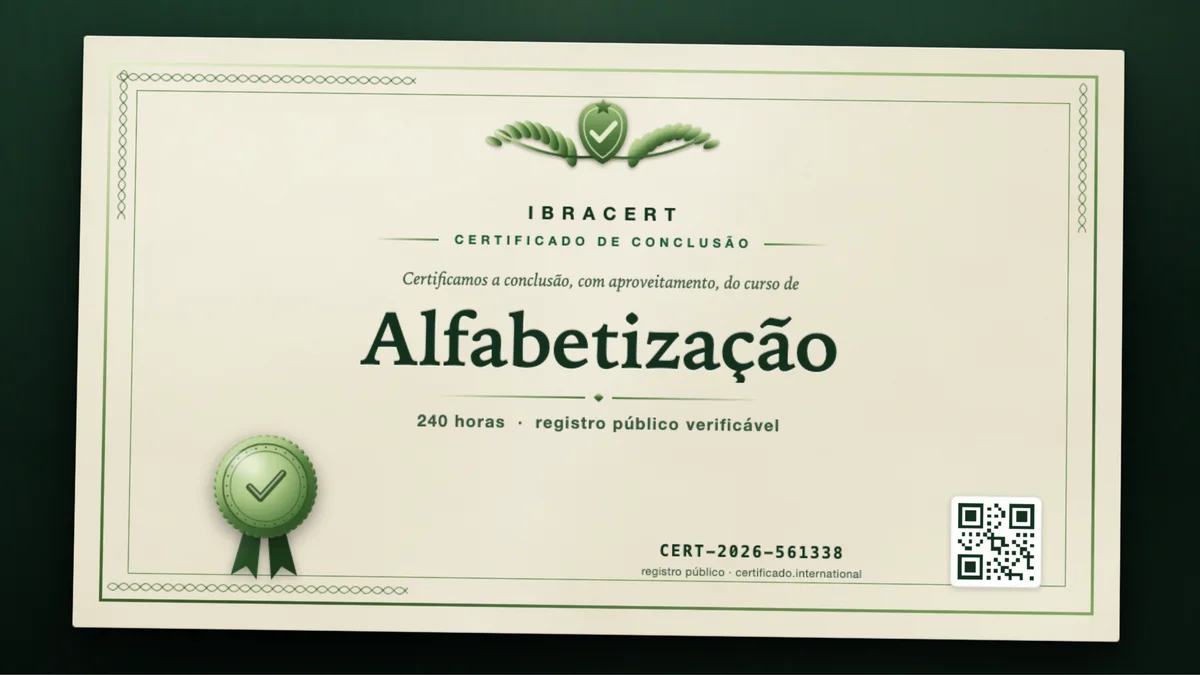 Capa do curso Alfabetização