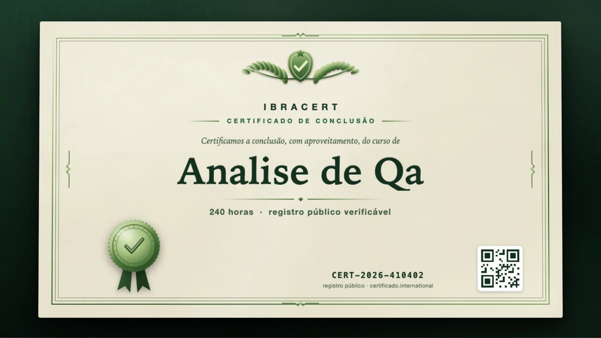 Capa do curso Analise de Qa