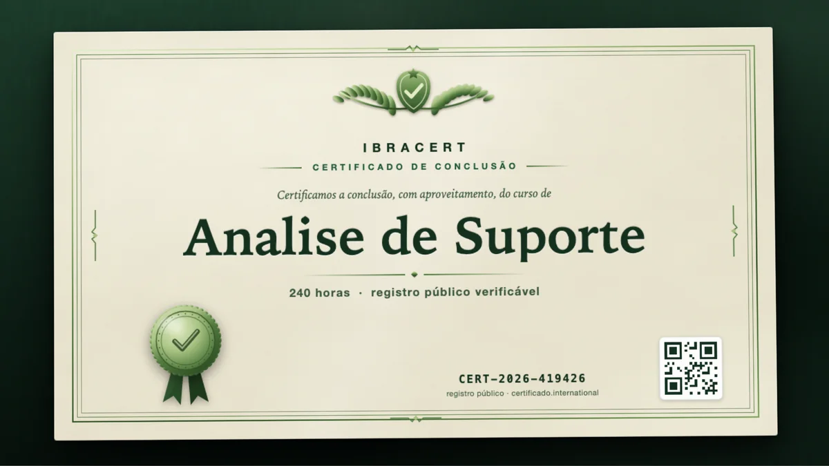 Capa do curso Analise de Suporte