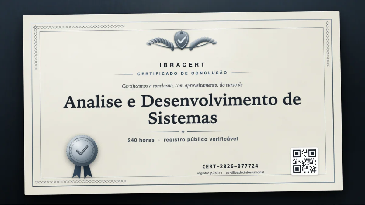 Capa do curso Analise e Desenvolvimento de Sistemas