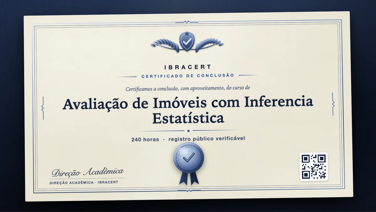 Capa do curso Avaliação de Imóveis com Inferencia Estatística