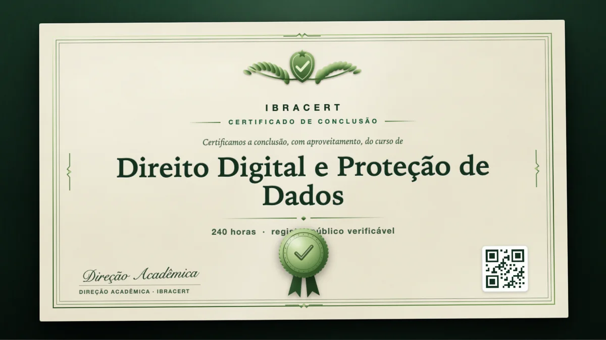 Capa do curso Direito Digital e Proteção de Dados