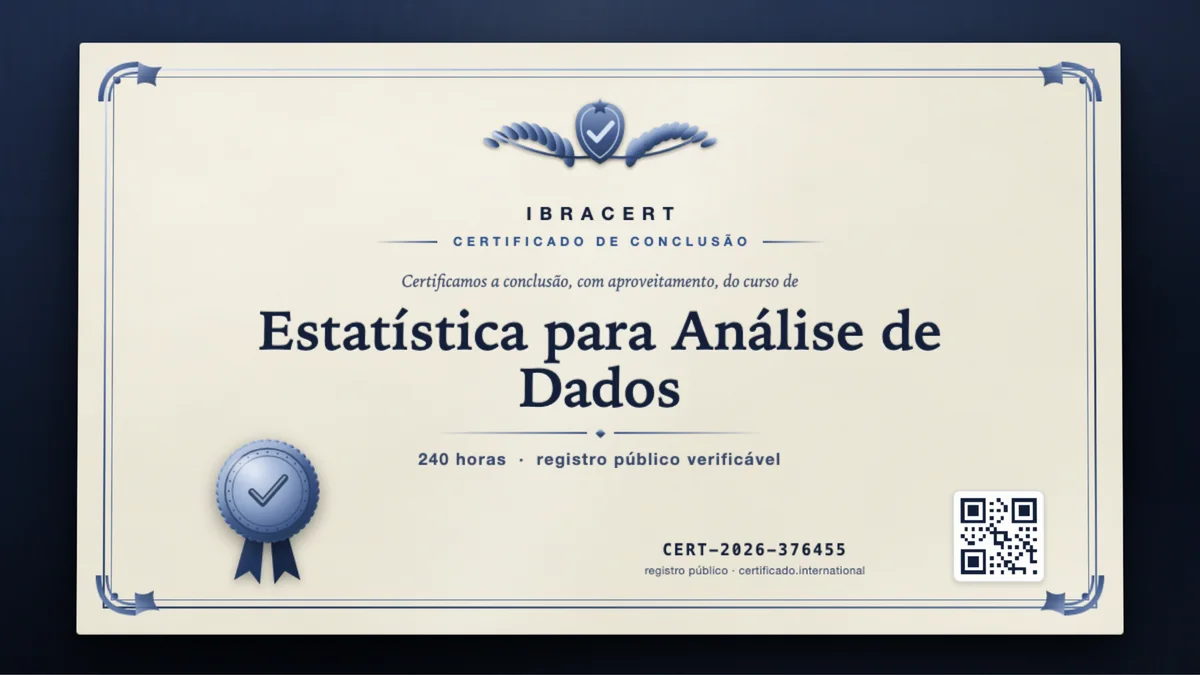 Capa do curso Estatística para Análise de Dados