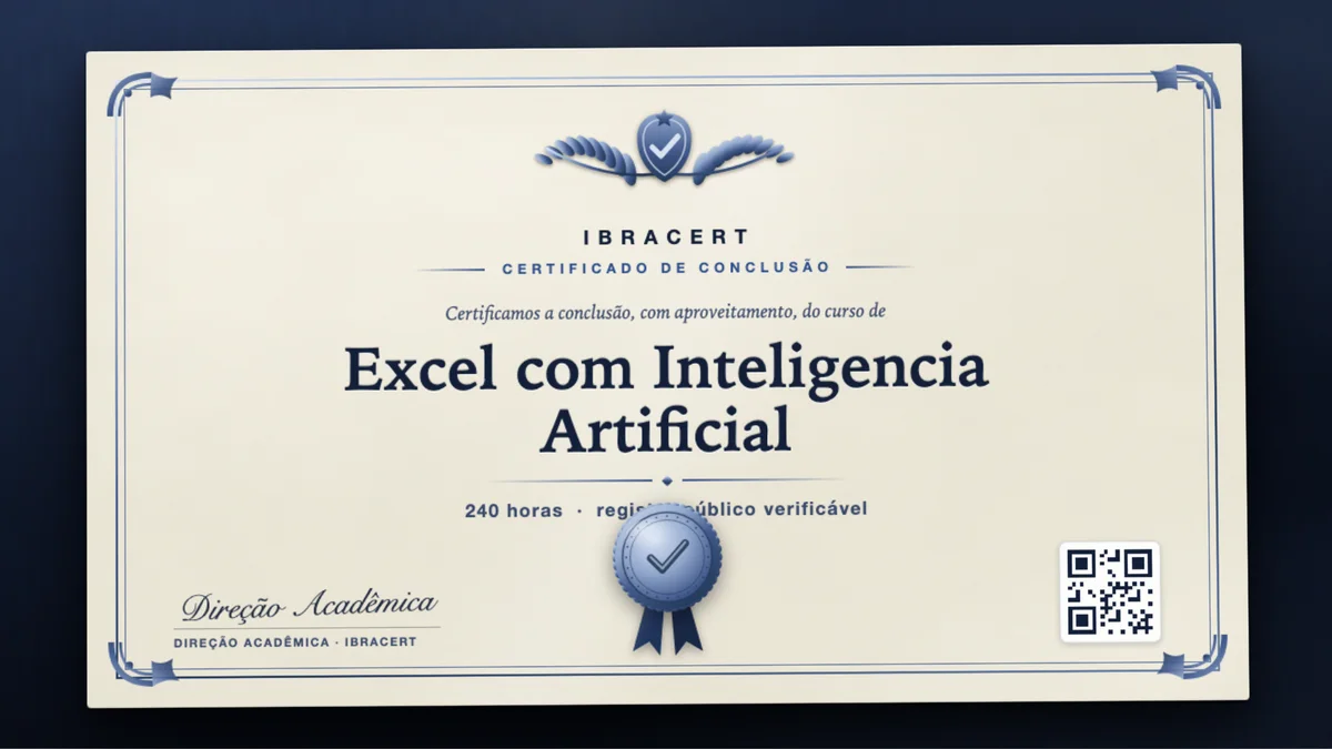 Capa do curso Excel com Inteligencia Artificial