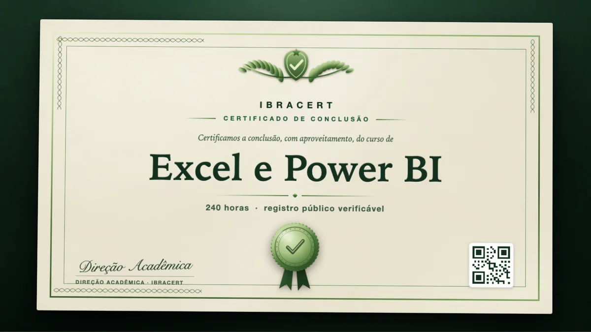 Capa do curso Excel e Power BI