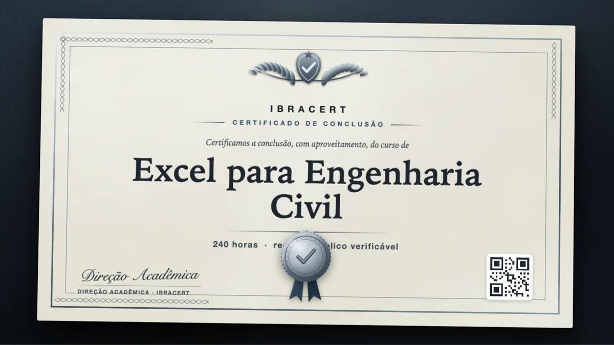 Capa do curso Excel para Engenharia Civil