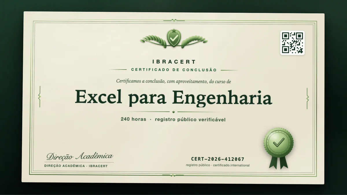 Capa do curso Excel para Engenharia