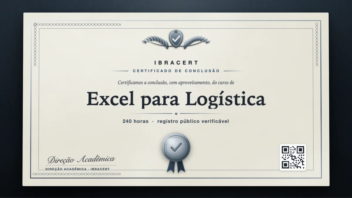 Capa do curso Excel para Logística