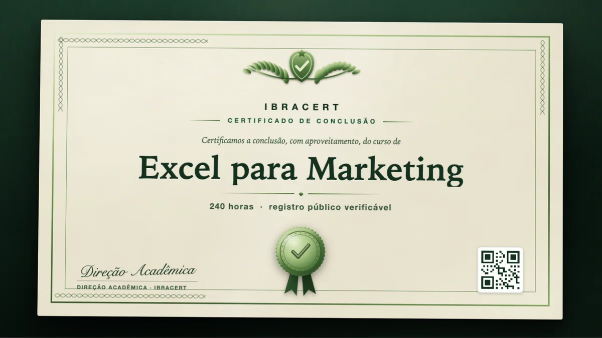 Capa do curso Excel para Marketing