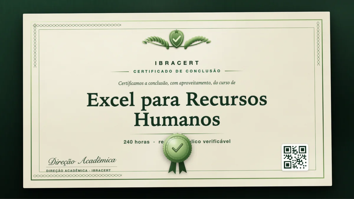 Capa do curso Excel para Recursos Humanos