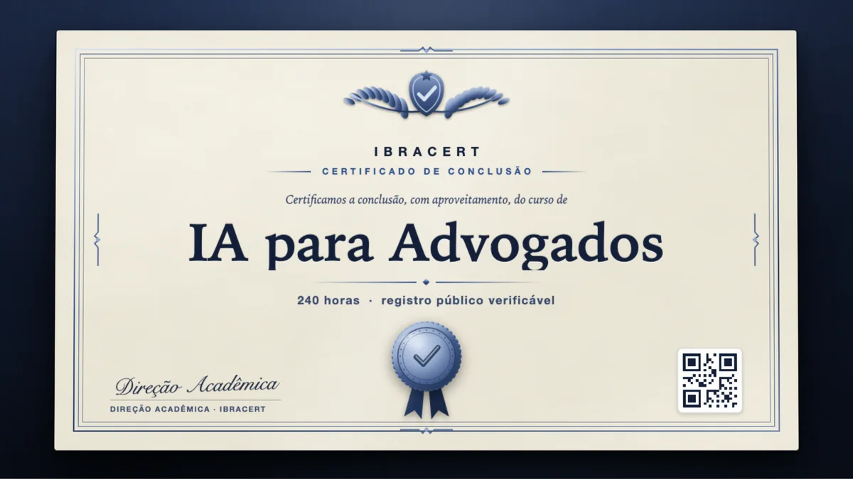 Capa do curso IA para Advogados