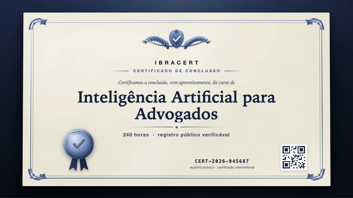 Capa do curso Inteligência Artificial para Advogados