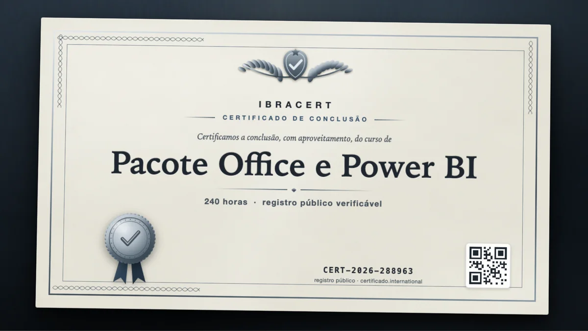 Capa do curso Pacote Office e Power BI
