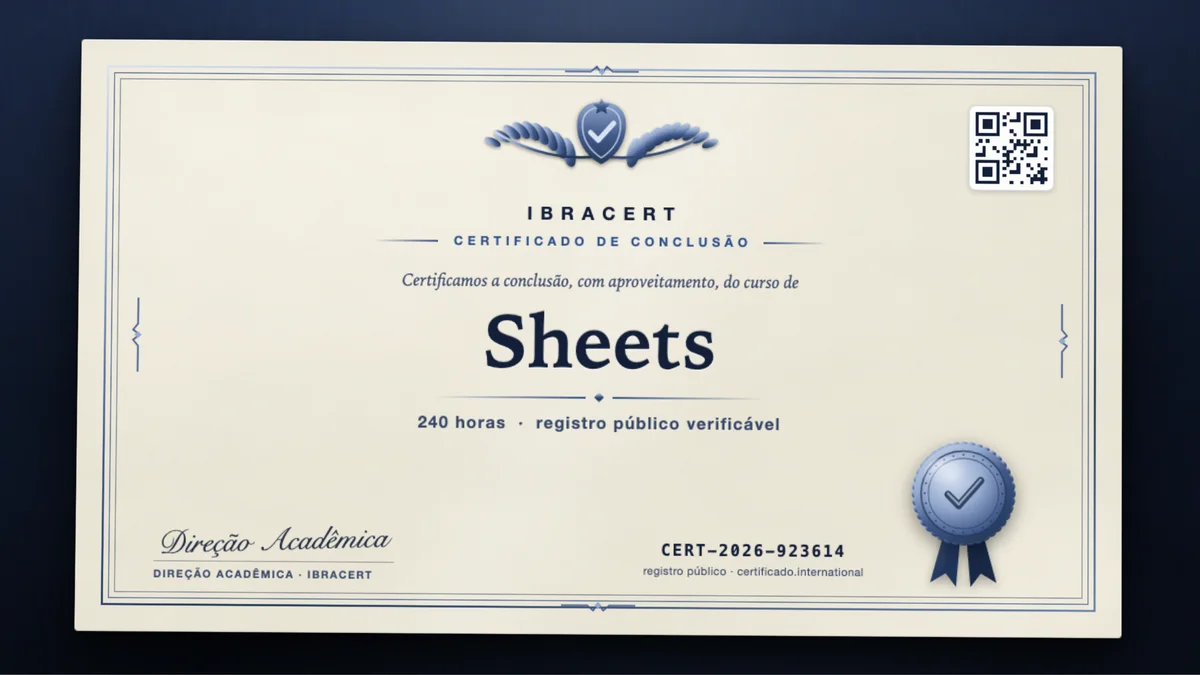 Capa do curso Sheets