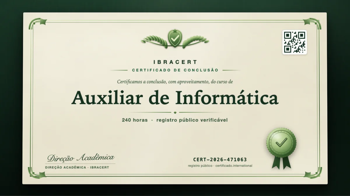 Capa do curso Auxiliar de Informática