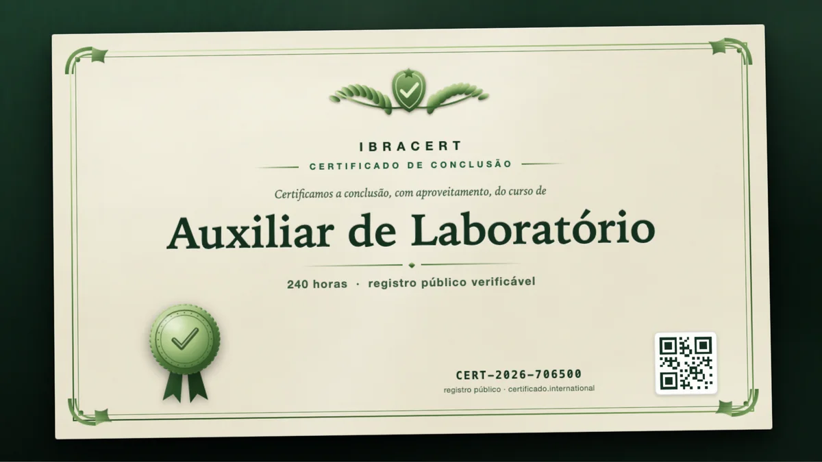 Capa do curso Auxiliar de Laboratório