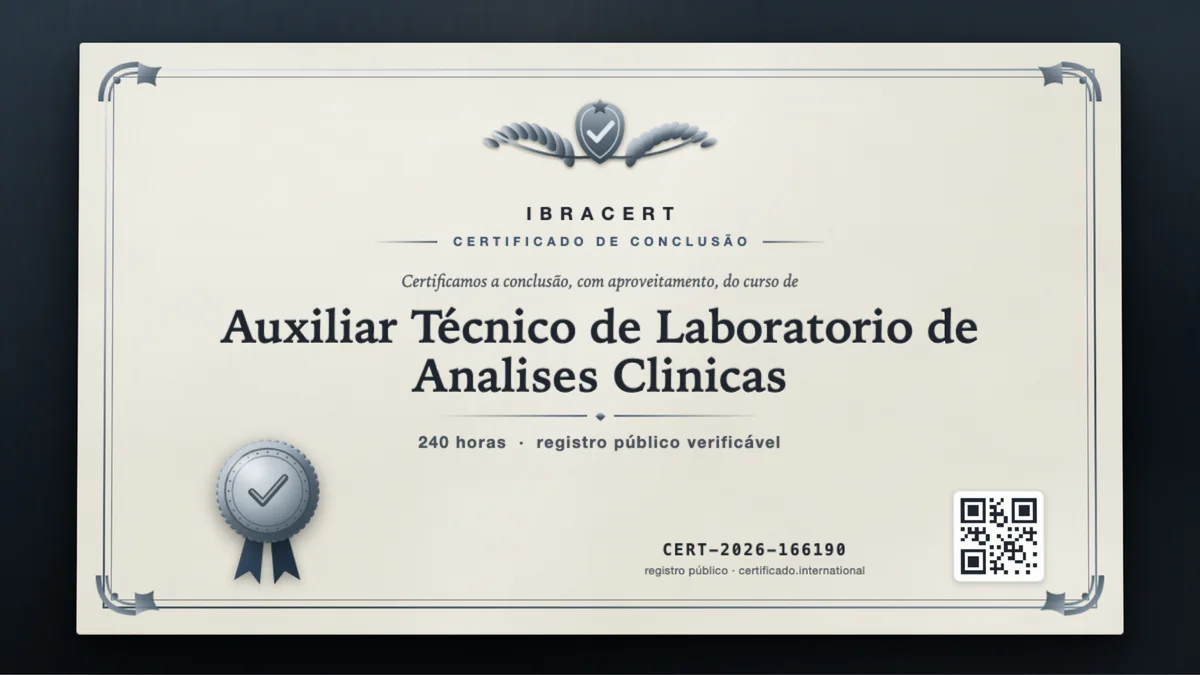 Capa do curso Auxiliar Técnico de Laboratorio de Analises Clinicas