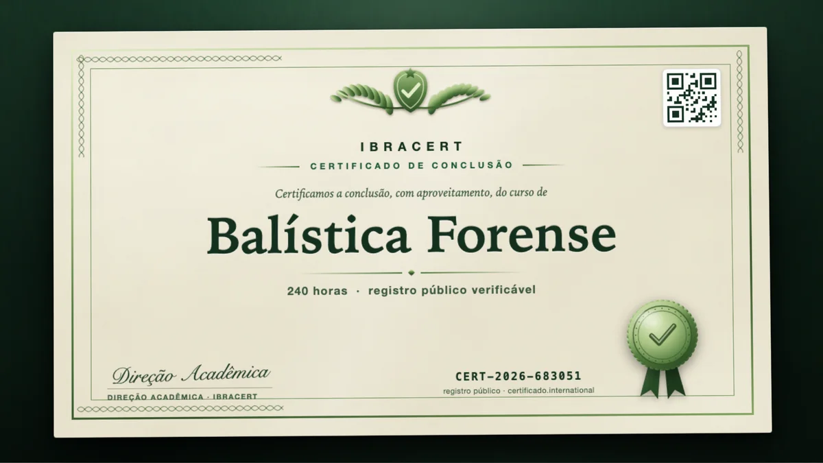 Capa do curso Balística Forense