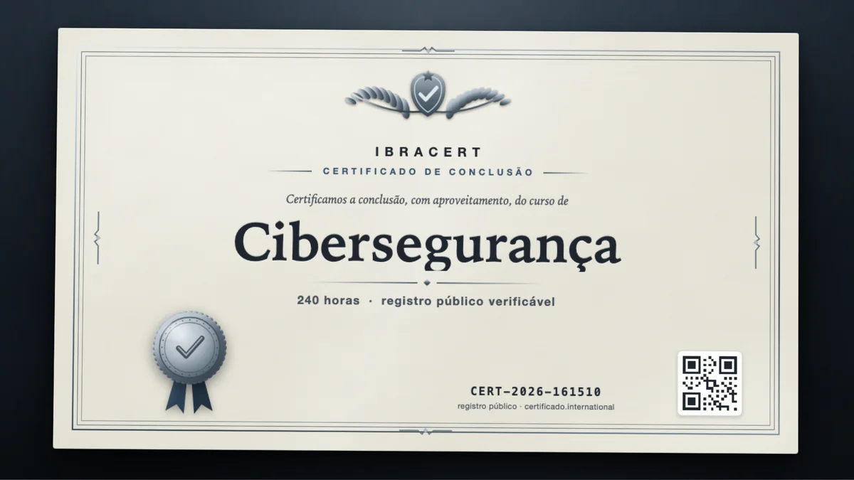 Capa do curso Cibersegurança