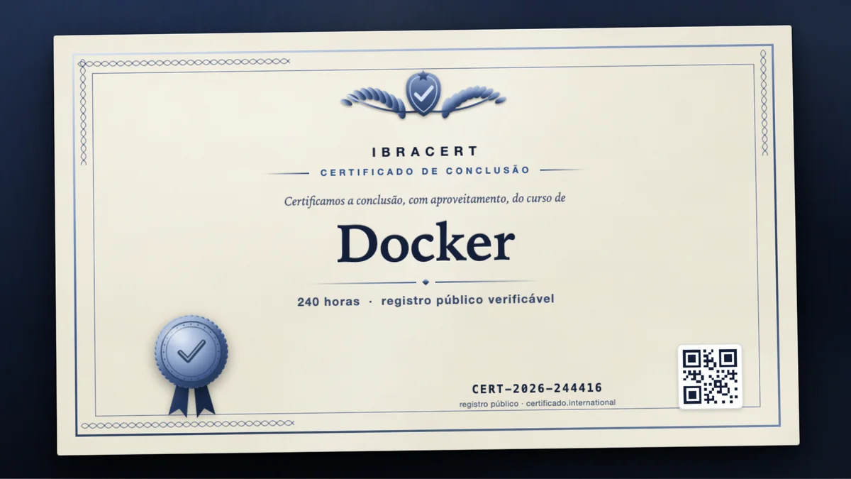 Capa do curso Docker