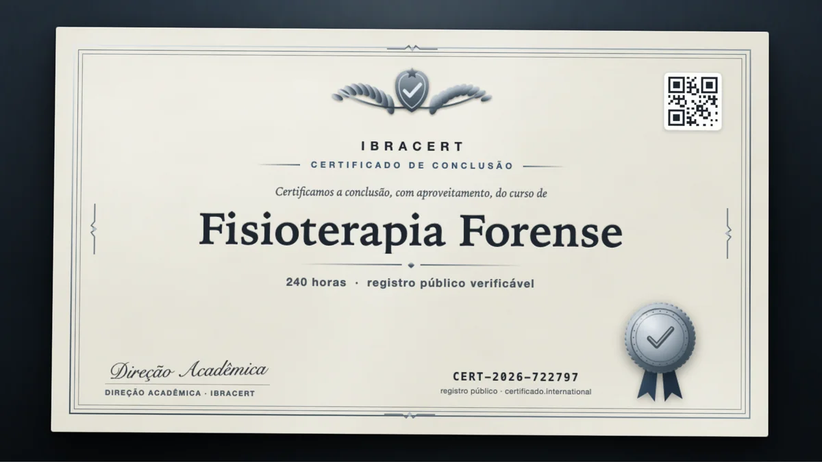 Capa do curso Fisioterapia Forense