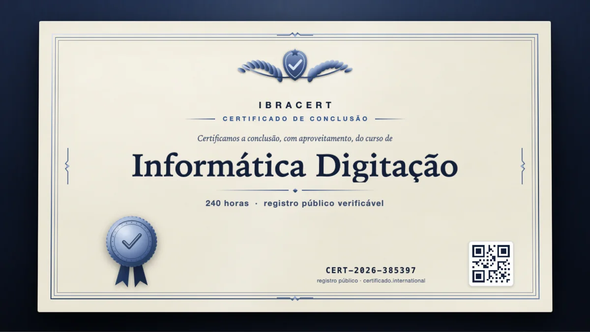 Capa do curso Informática Digitação