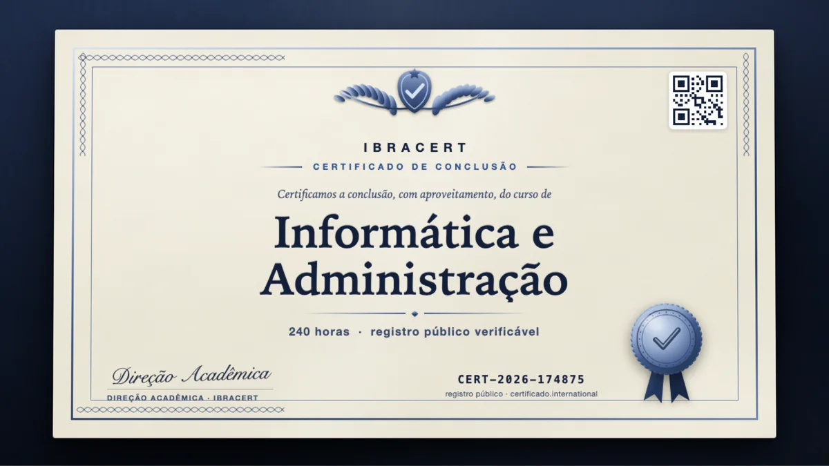 Capa do curso Informática e Administração