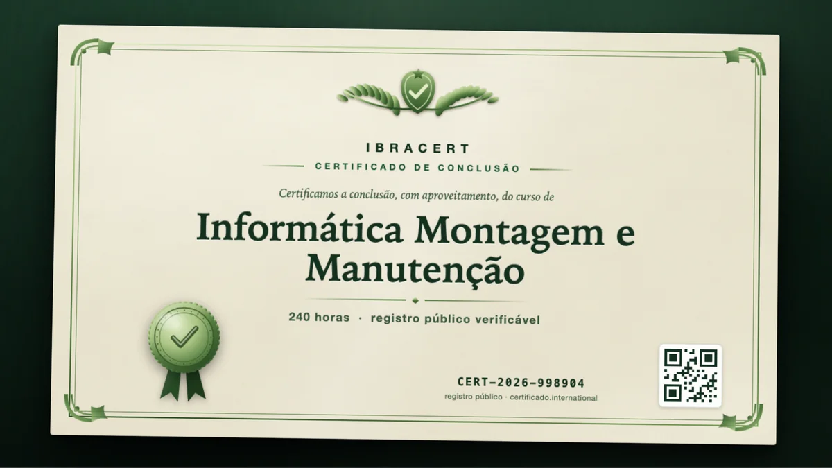 Capa do curso Informática Montagem e Manutenção