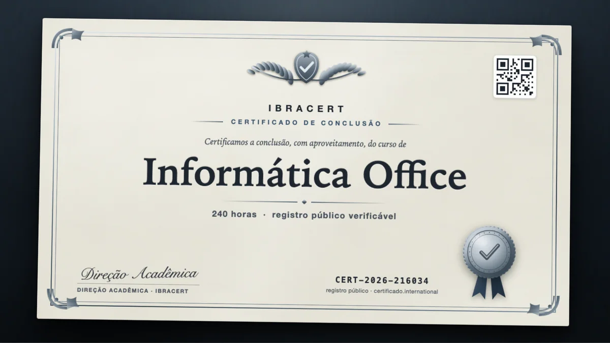 Capa do curso Informática Office