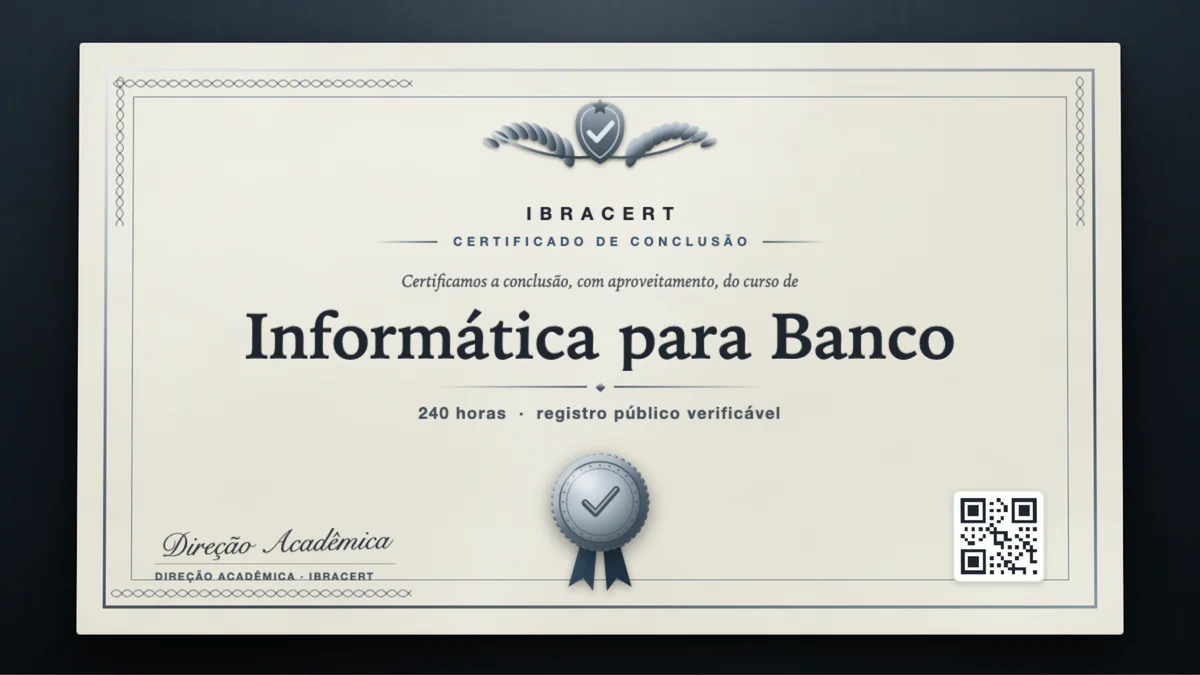 Capa do curso Informática para Banco