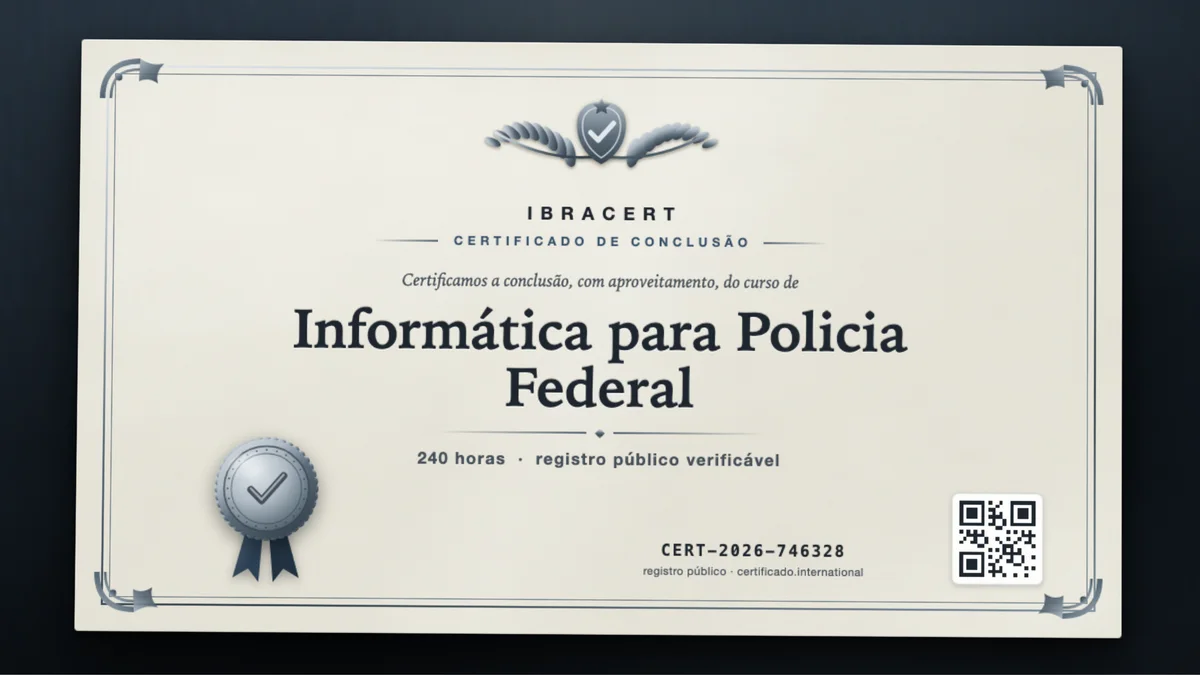Capa do curso Informática para Policia Federal