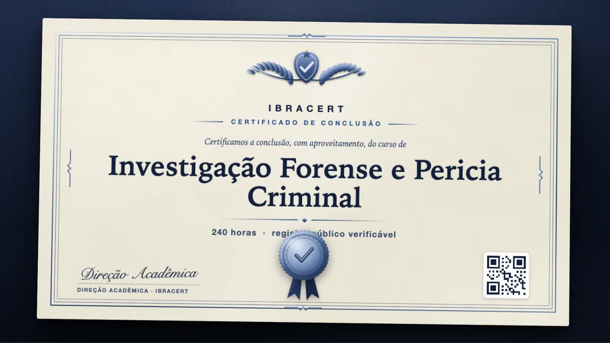 Capa do curso Investigação Forense e Pericia Criminal