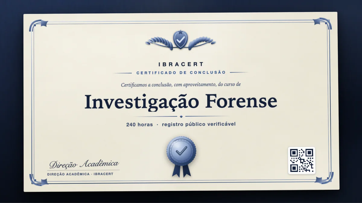 Capa do curso Investigação Forense