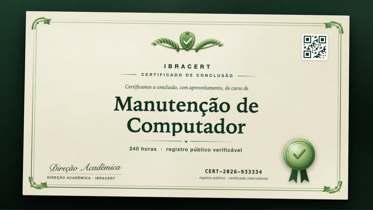 Capa do curso Manutenção de Computador