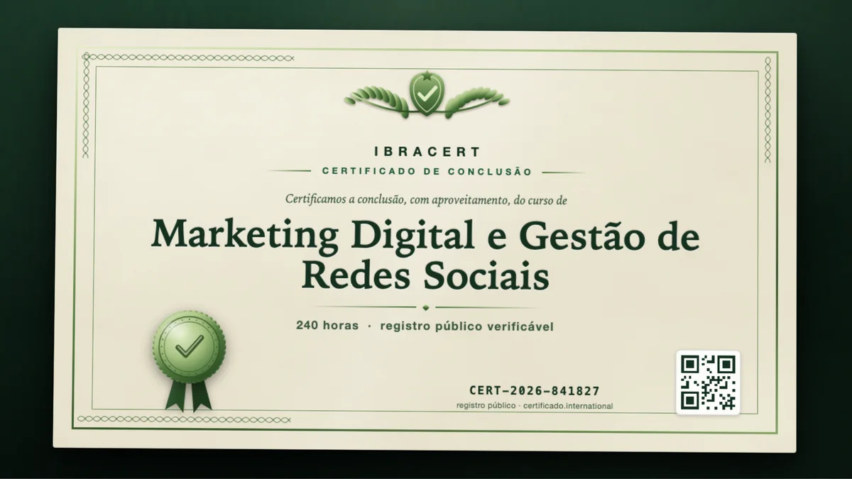 Capa do curso Marketing Digital e Gestão de Redes Sociais