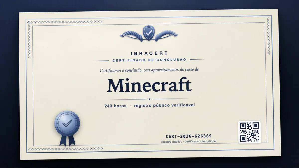 Capa do curso Minecraft