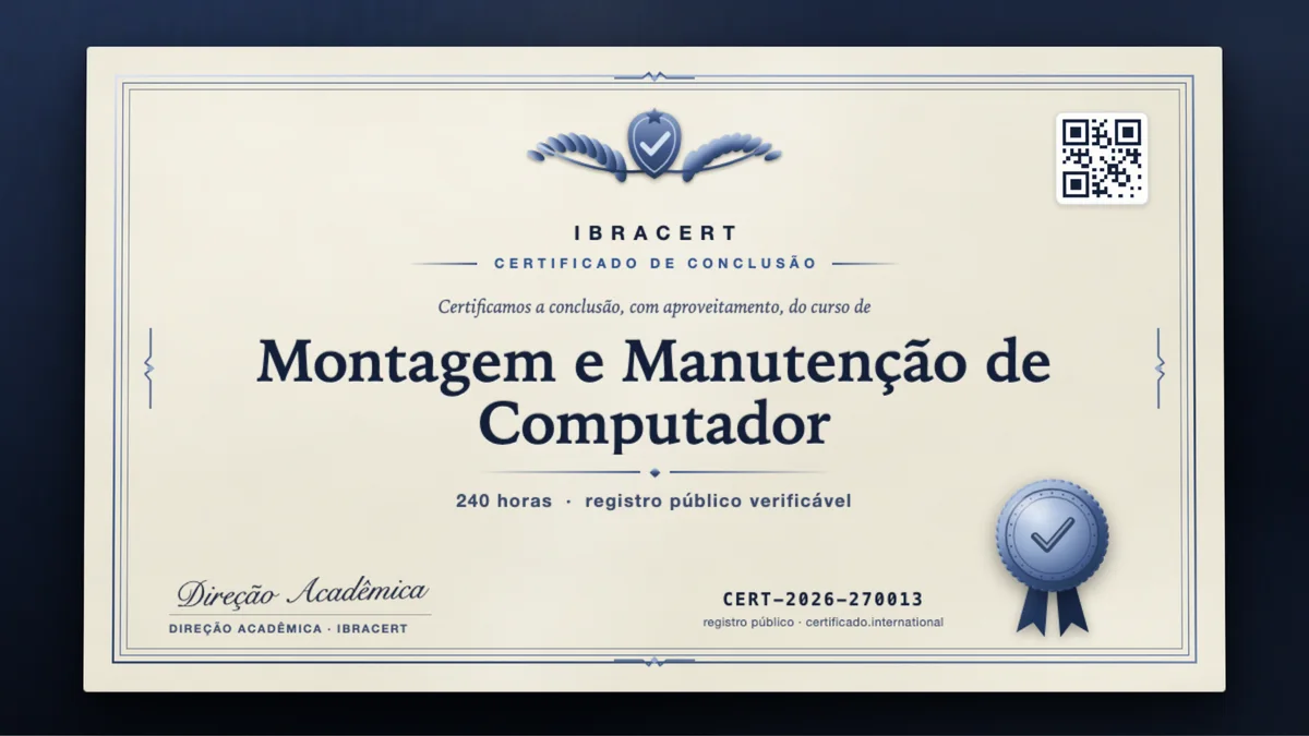 Capa do curso Montagem e Manutenção de Computador