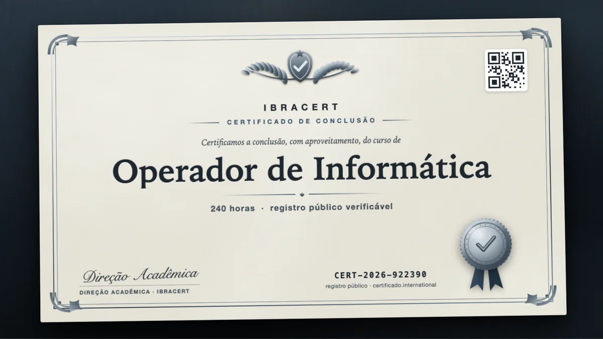 Capa do curso Operador de Informática