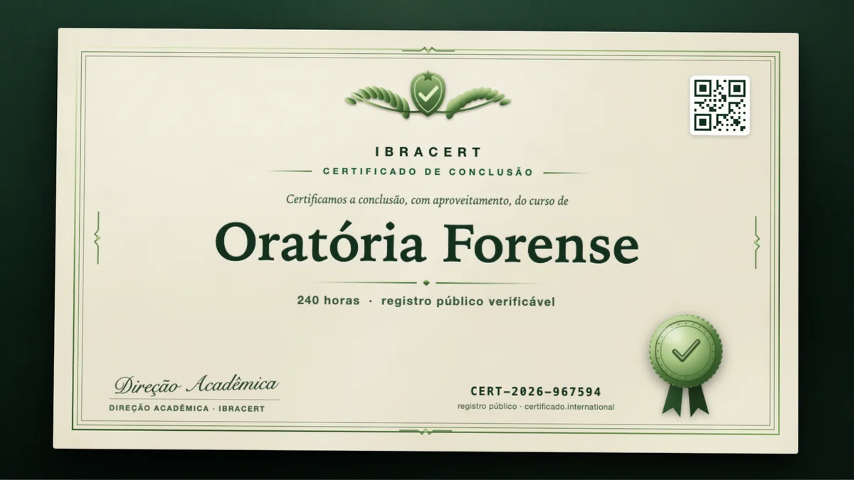 Capa do curso Oratória Forense