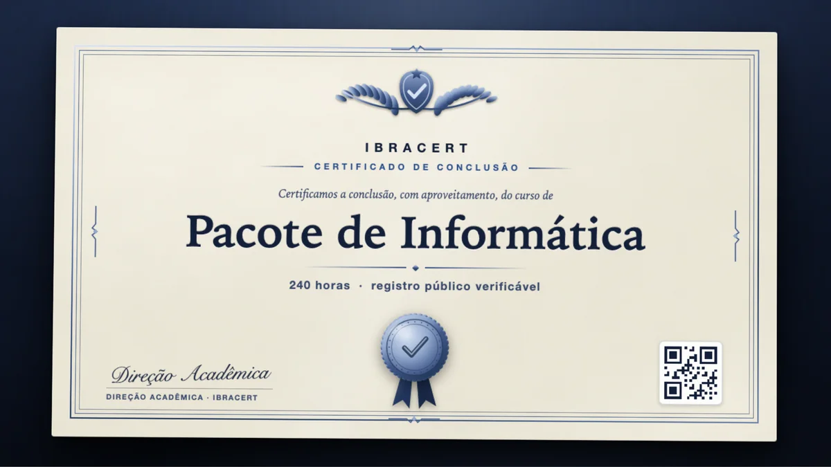 Capa do curso Pacote de Informática