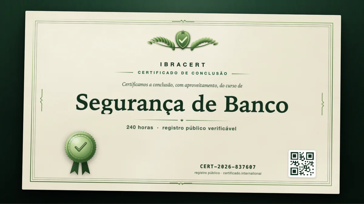 Capa do curso Segurança de Banco