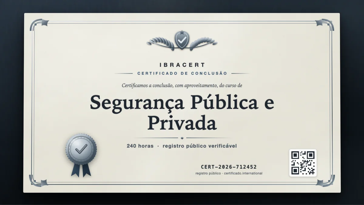 Capa do curso Segurança Pública e Privada