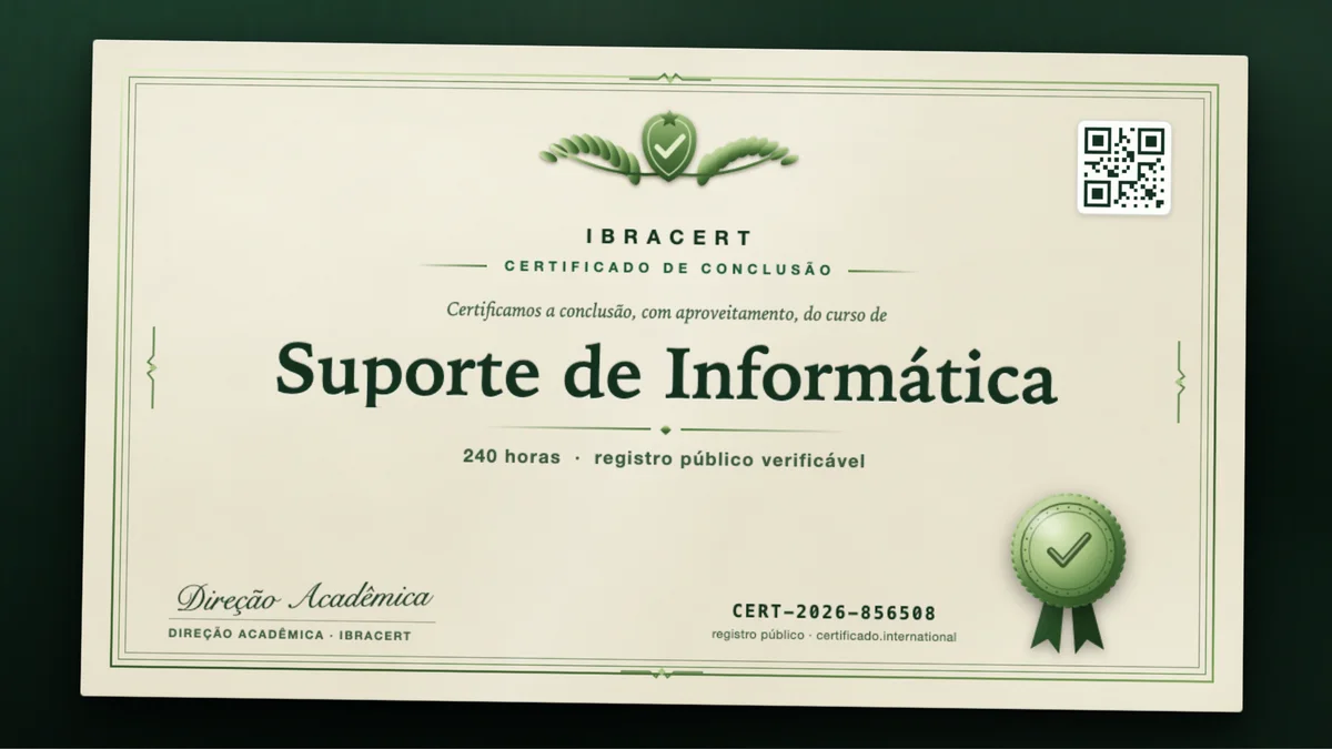Capa do curso Suporte de Informática