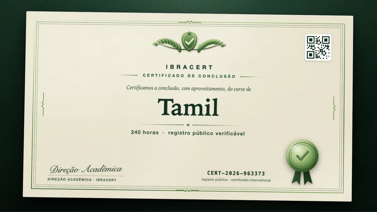 Capa do curso Tamil