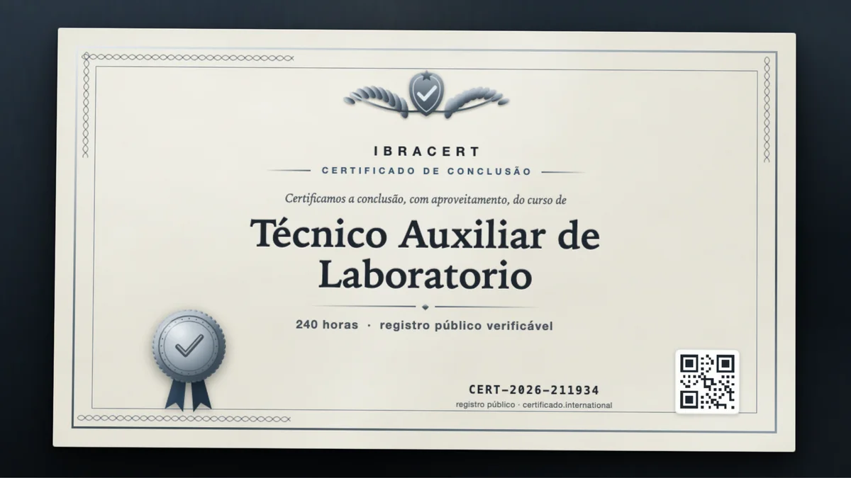 Capa do curso Técnico Auxiliar de Laboratorio