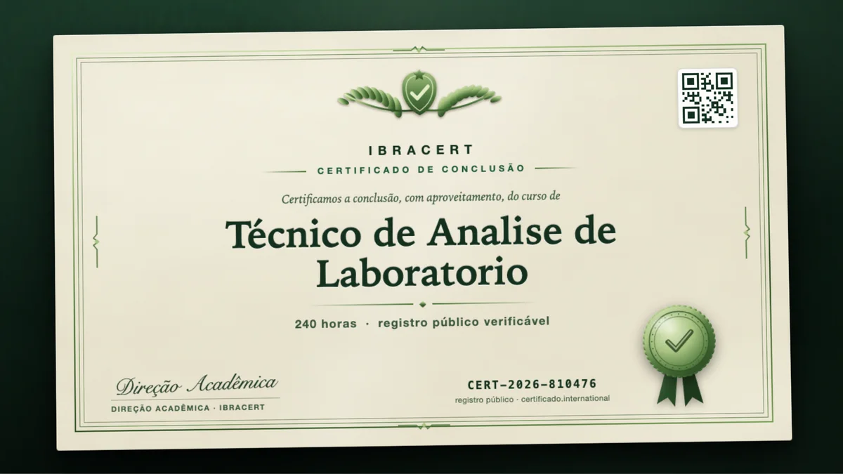 Capa do curso Técnico de Analise de Laboratorio